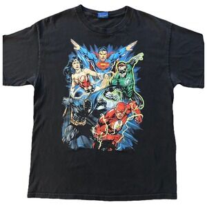 Justice League Shirt DC Comics Book Shirt Men's Size M